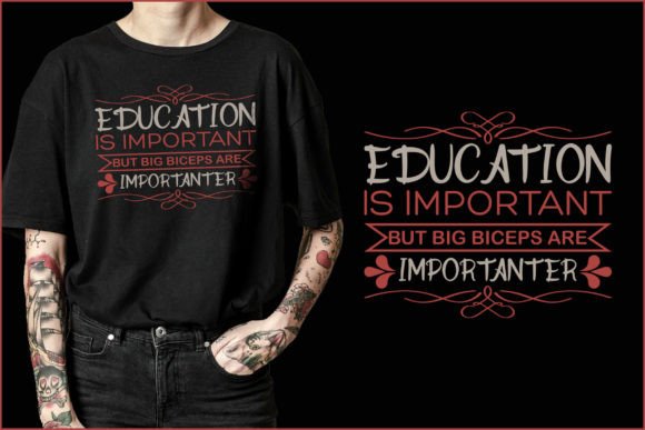 Fitness Typography T-Shirt Design V4 Graphics