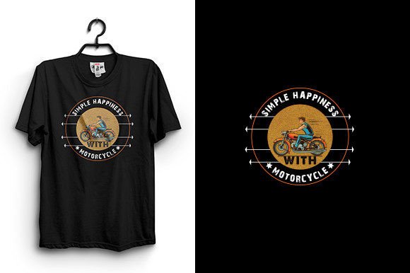 Happiness with Motorcycle Graphics for T-Shirt Designs