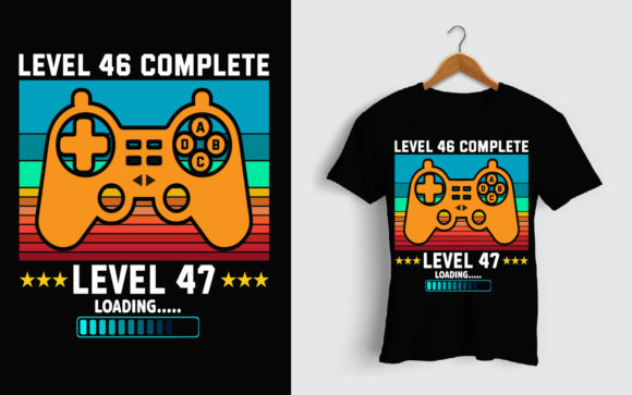 Level 46 Gamer Birthday Graphics & Print Templates
