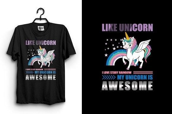 My Unicorn is Awesome Graphics for T-Shirt Designs