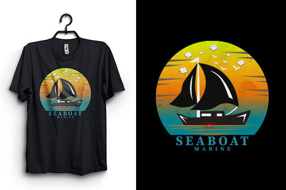 Sea Boat Marine Vintage Graphics for T-Shirt Designs