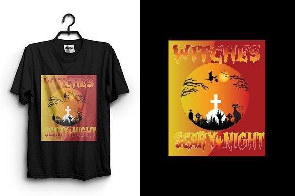 Witches Scary Night Graphics for T-Shirt Designs